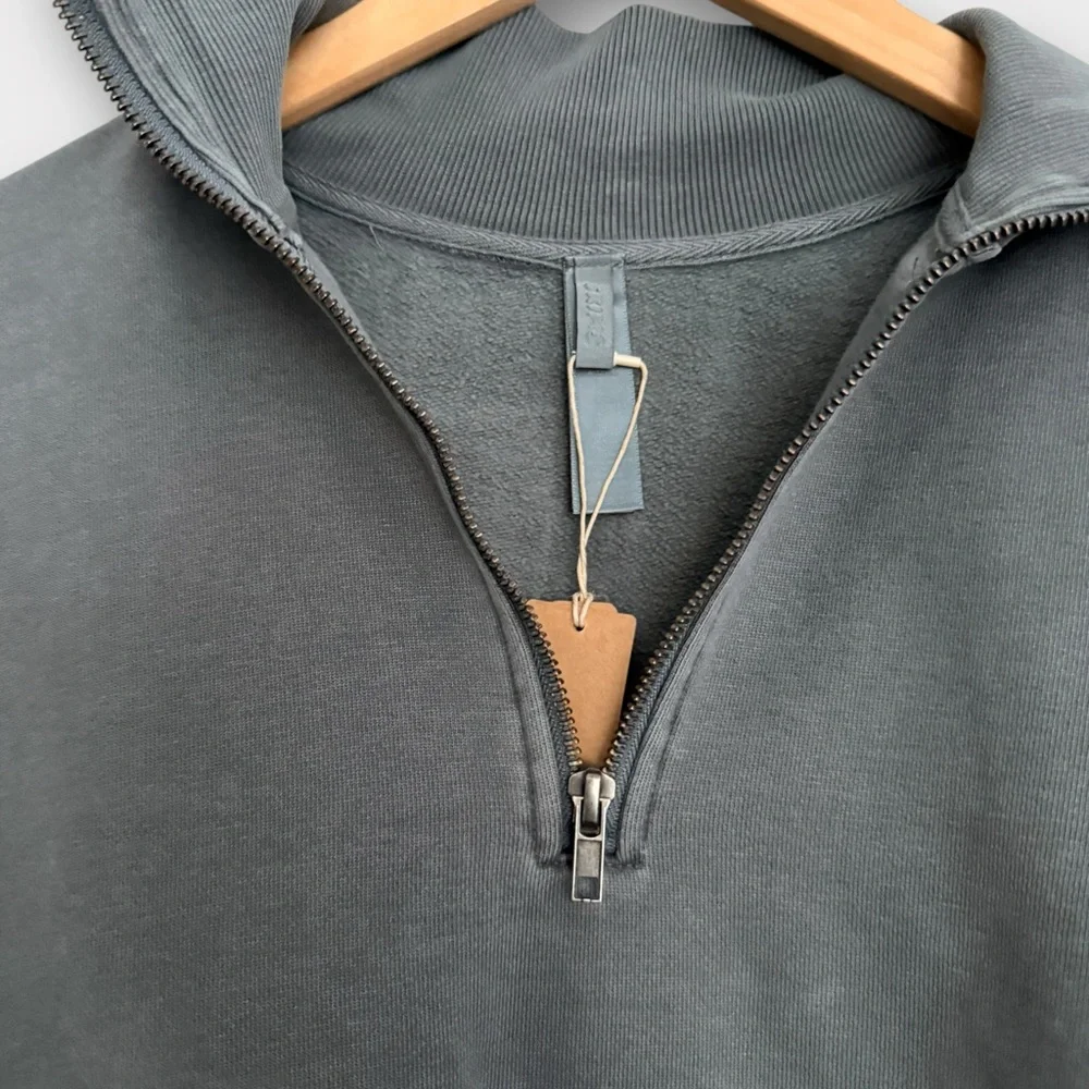 SKIMS Boyfriend Fleece Slouchy Half Zip Pullover – Slate Blue (NWT) - Picture 7 of 10